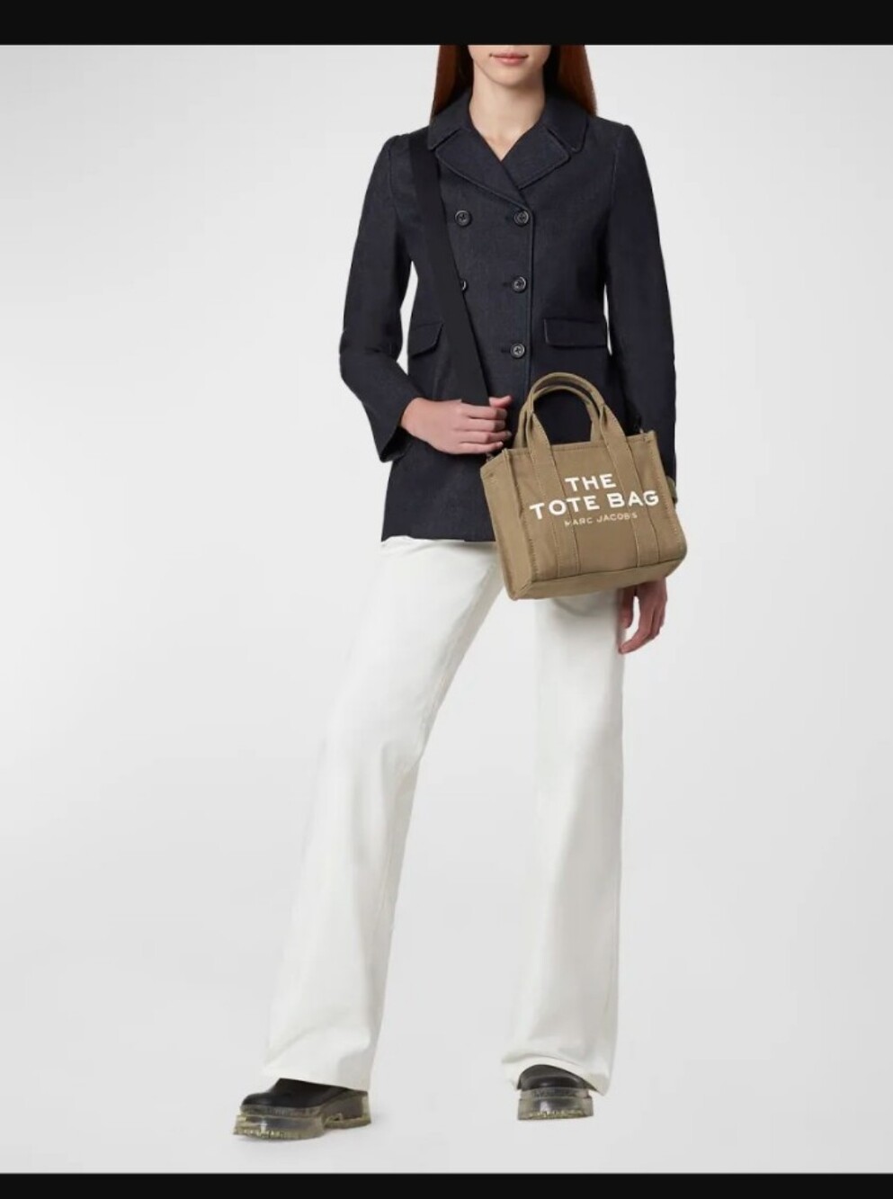 Marc Jacobs-The Small Canvas Tote Bag (Slate-Tan 🤎) - Picture 5 of 12